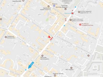 Ситилайт B в Харькове, 1,2х1,8  Пушкинская ул., 65 схема