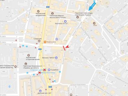 Ситилайт A в Харькове, 1,2х1,8  Сковороди (Пушкінська) ул., 9 схема