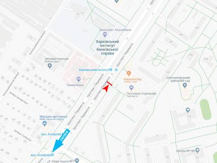 Билборд A в Харькове, 3х6  Перемоги пр-т, 50-Б, з центру схема