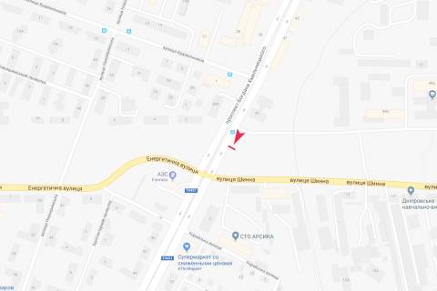 Билборд B в Днепр (Днепропетровск), 3х6  Богдана Хмельницкого просп. - Шинна вул. схема