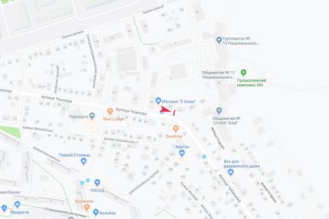 Билборд B в Харькове, 3х6  Чкалова вул., 61, з центру схема