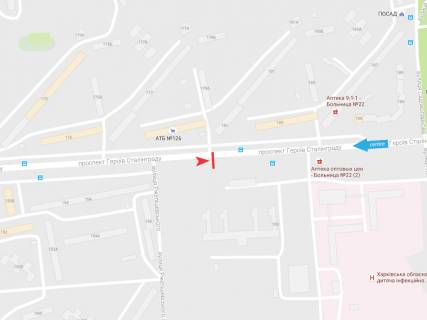 Билборд A в Харькове, 3х6  просп. Байрона (Героїв Сталінграда) ,160, з центру схема