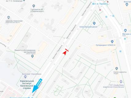 Билборд A в Харькове, 3х6  Перемоги пр-т, 56, з центру схема