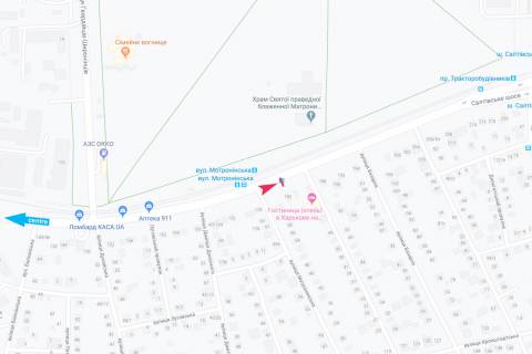 Сiтiлайт A у Харкові, 1,24х1,84  Салтівське шосе, 182 (зупинка "Мотроненская"), в центр схема