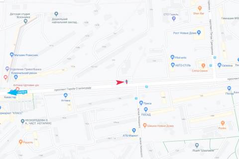 Ситилайт B в Харькове, 1,24х1,84  Героев Сталинграда пр-т, 163 (остановка "27-й микрорайон"), из центра схема