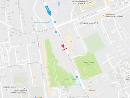 Билборд A в Харькове, 3х6  Клочківська вул., 197 (2), в центр схема