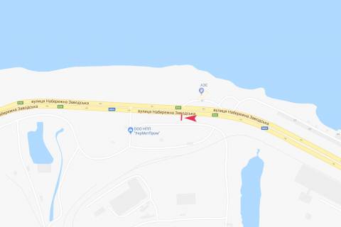 Билборд B в Днепр (Днепропетровск), 3х6  Набережна Заводська, Стан 550  схема