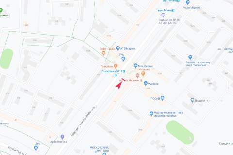 Сiтiлайт A у Харкові, 1,24х1,84  Тракторобудівників пр-т, 160 (зупинка "11-я поліклініка"), з центру схема