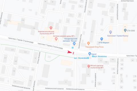Билборд A в Харькове, 3х6  просп. Байрона (Героїв Сталінграда) 12, з центру схема