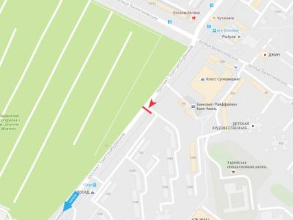 Билборд B в Харькове, 3х6  Тракторобудівників пр-т, 128, в центр схема