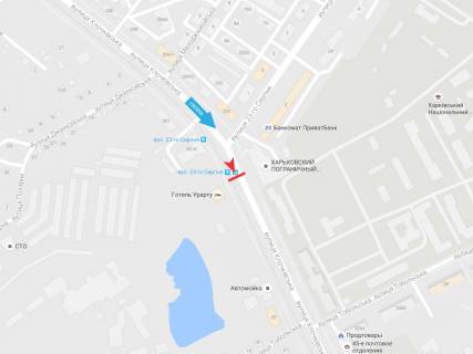 Сiтiлайт A у Харкові, 1,24х1,84  Клочковская ул. 259б  (остановка  ул. 23 августа  (1)) схема
