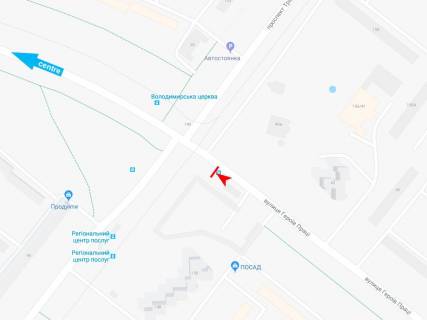 Ситилайт B в Харькове, 1,24х1,84  Героев Труда ул. - Тракторостроителей пр-т, 152-Б (остановка Владимирская церковь), в центр схема