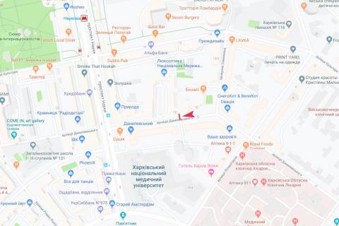 Бэклайт A в Харькове, 3,1х2,2  Данилевського вул., 10, в центр схема