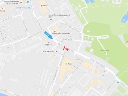 Бэклайт B в Харькове, 3,1х2,2  Клочківська вул. - Рогатинський проїзд, з центру схема