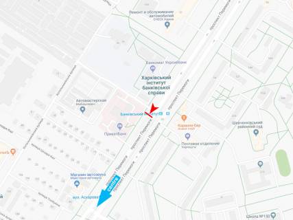 Білборд, Бігборд (Борд)  A у Харкові, 3х6  Перемоги пр-т, 53, в центр схема