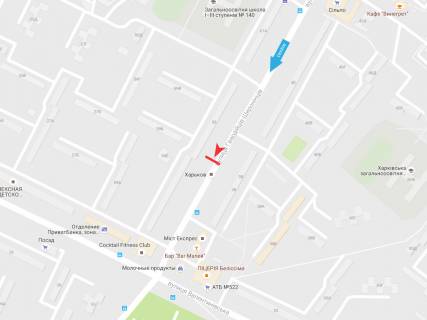 Билборд A в Харькове, 3х6  Гвардійців-Широнінців вул., 59, в центр схема