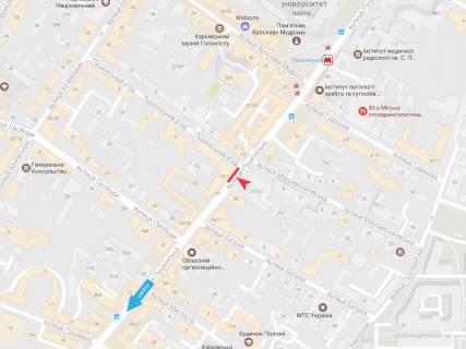 Ситилайт A в Харькове, 1,2х1,8  Пушкинская ул., 65 схема