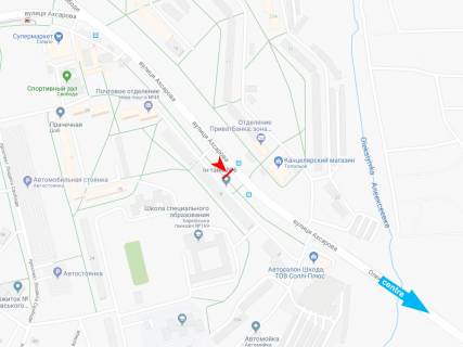 Билборд A в Харькове, 3х6  Ахсарова вул., 18, в центр схема