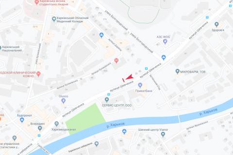 Билборд A в Харькове, 3х6  Шевченка вул. (навпроти будинку № 6), в центр схема