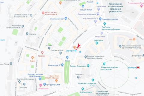 Сiтiлайт A у Харкові, 1,24х1,84  Незалежності пр-т, 5-А (зупинка "Держпром"), з центру схема