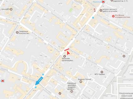 Ситилайт B в Харькове, 1,2х1,8  Пушкинская ул., 64    схема