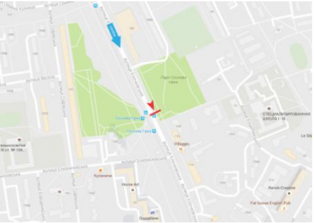 Ситилайт B в Харькове, 1,24х1,84  Клочковская ул., 176 (остановка Сосновая горка) схема