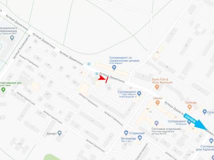 Білборд, Бігборд (Борд)  A у Харкові, 3х6  Дерев'янко вул., 38, в центр схема