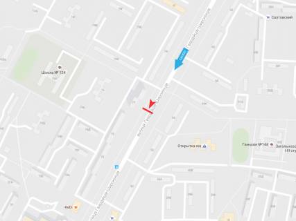 Билборд A в Харькове, 3х6  Гвардейцев Широнинцев ул., 77, в центр схема
