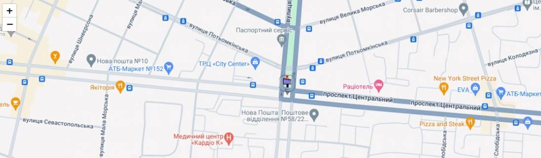 Білборд, Бігборд (Борд)  A у Миколаєві просп. Центральный - ул. Садовая схема