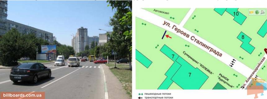 Билборд B в Черноморск (Ильичевск) ул.Героев Сталинграда,9, №27-Б фото 1