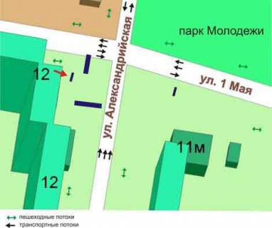 Ситилайт A в Черноморск (Ильичевск) перекрёсток ул. 1-го Мая, ул. Александрийской (Укртелеком), №038-А схема