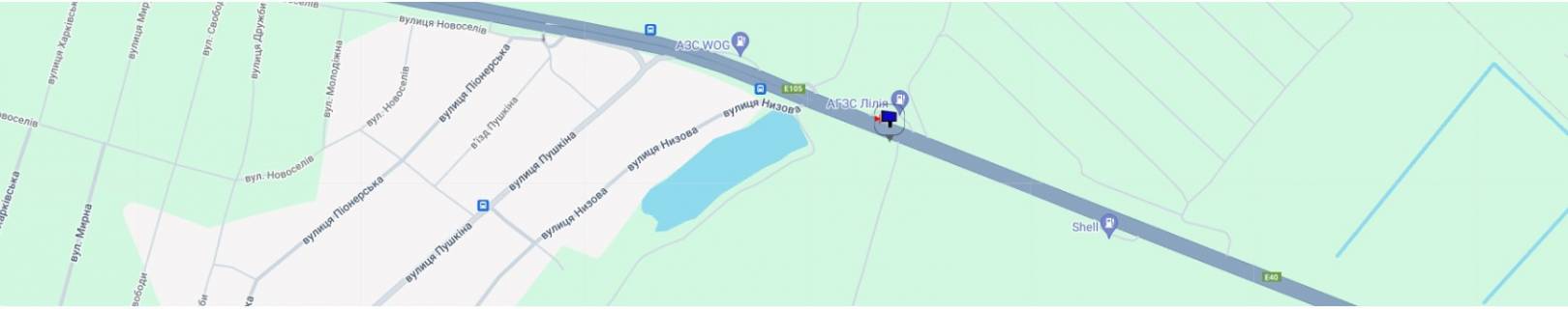 Билборд A в Коротыче, 3х6  Траса Київ-Харків-466 км-сел. Пісочин -біля АЗС Лілія-у бік Харкова схема