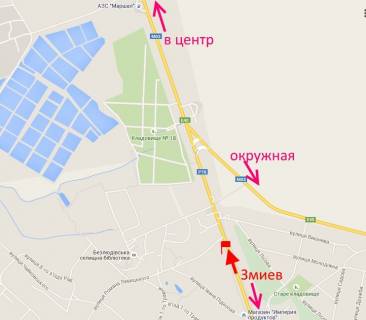 Билборд B в Безлюдовке, 3х6  Пр-т Аерокосмічний - розв'язка з кільцевою- біля АЗС "ОВІС"-прапорець №2-в центр схема