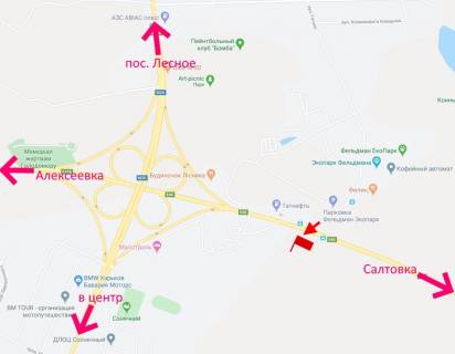 Білборд, Бігборд (Борд)  A у Харкові Лозовеньківський пр-т-поворот на Фельдман-екопарк схема