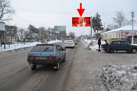 Билборд A в Мерефе Мерефа-вул. Дніпровська-вул. Кобзаря-прапорець №2-у бік сел. Селекційне фото 1