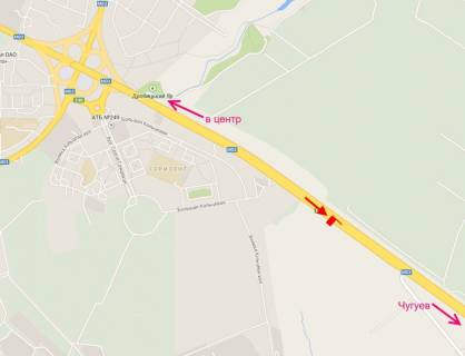 Билборд A в Харькове, 3х6  Пр-т Героїв Харкова - Ростовська траса біля АЗС ОККО-6-із центру схема