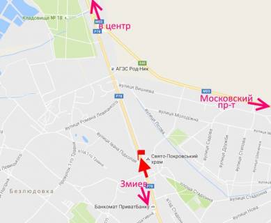 Білборд, Бігборд (Борд)  B у Безлюдівці, 3х6  Пр-т Гагаріна-сел. Безлюдівка-прапорець №5 (в'їзд у місто) схема