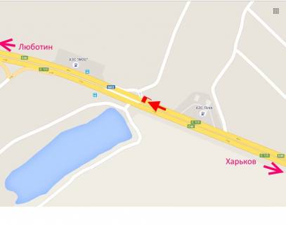 Білборд, Бігборд (Борд)  A у Коротичі Траса Київ-Харків-Довжанський біля АЗС WOG-сел. Коротич - у бік Люботина схема