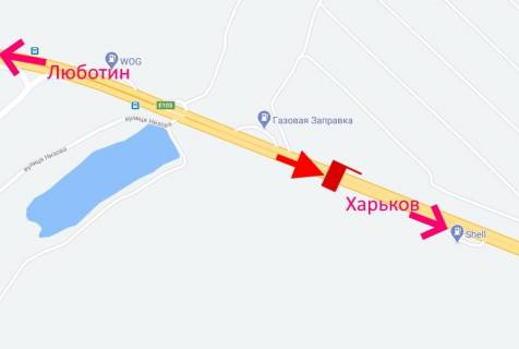 Білборд, Бігборд (Борд)  B у Коротичі Траса Київ-Харків-466 км - сел. Пісочин-3-біля АЗС SHELL-у бік Харкова схема
