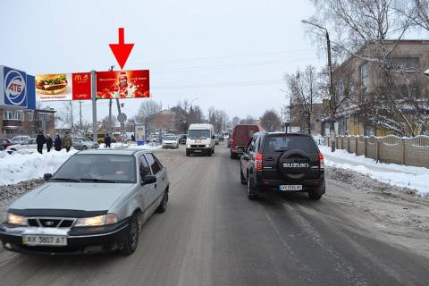 Билборд B в Мерефе Мерефа-вул. Дніпровська-біля маркету АТБ-правий - у бік Харкова фото 1