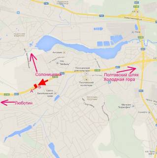 Билборд B в Песочине, 3х6  Полтавський шлях-Пісочин-вул. Автомобільна-прапорець №3-з центру схема