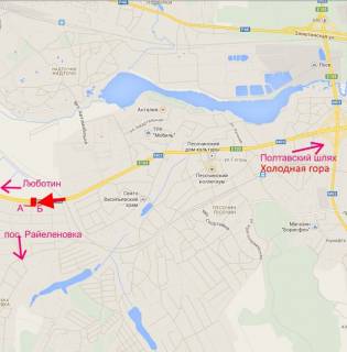 Билборд B в трасах Харкова, 3х6  Естакада-сел.Пісочин-прапорець №2-виїзд із міста схема