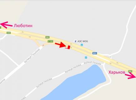 Білборд, Бігборд (Борд)  A у Коротичі Траса Київ-Харків-466 км-сел. Коротич-біля АЗС WOG-у бік Харкова схема