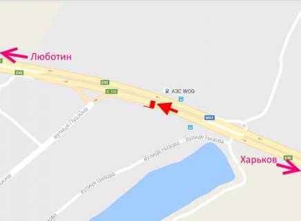 Білборд, Бігборд (Борд)  B у Коротичі Траса Київ-Харків-466 км-сел. Коротич-біля АЗС WOG-у бік Люботина схема