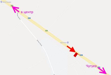 Билборд A в трасах Харкова, 3х6  Пр-т Героїв Харкова - Ростовська траса-520км-3-із центру схема