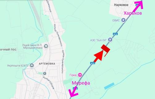 Білборд, Бігборд (Борд)  A у Харкові Траса Харків-Сімферополь-27 км-перед АЗС Sun Oil- у бік Харкова схема