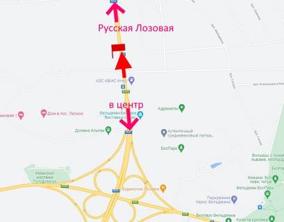 Билборд B в Лесном, 3х6  Харківське шосе-пост Поліції-поворот на Лісне-прапорець №3-із центру схема