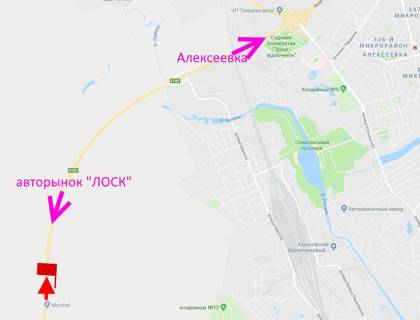 Билборд A в трасах Харкова, 3х6  Кільцева дорога-478 км біля АЗС "Маршалл" - прапорець №3 - у бік Олексіївки схема