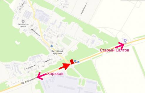 Билборд B в Кутузівці Салтівське шосе-сел. Кутузівка-прапорець №1-у бік Ст. Салтова схема