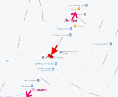 Билборд A в Циркунах сел. Циркуни-вул. Соборна біля Свято-Миколаївської церкви -2- у бік Харкова схема